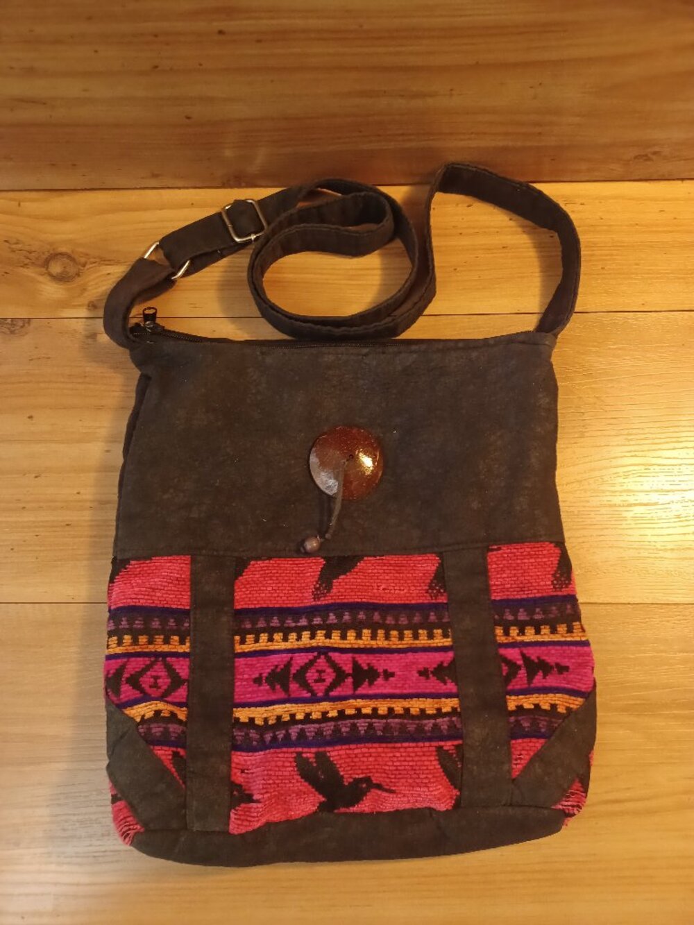 North American Pattern Crossbody Bag